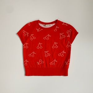Bonpoint Short Sleeve Cherry Sweater EUC